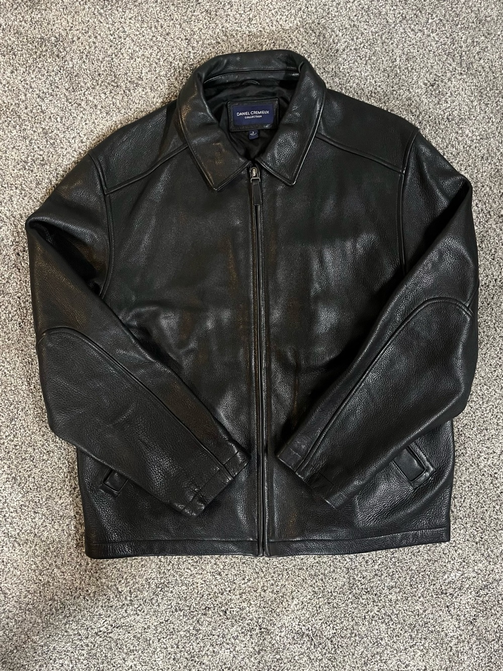 Vintage Daniel Cremieux Collection Black 100% Cowhide Leather Jacket Mens L